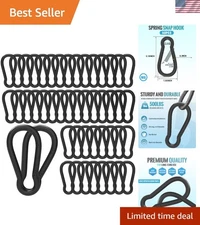 50PCS M8 Spring Snap Hook Carabiner, 3 Inch Carabiner Clip, 5/16" Black Heavy...