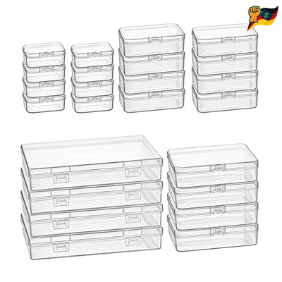 Plastikboxen Set 24 Stück Verschiedene Größen Rechteckig Mini Speicherbox