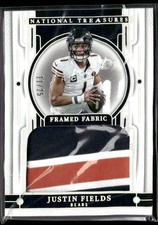 2023 Panini National Treasures #FFA-JFS Justin Fields Framed Fabric #/25