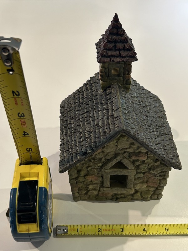 Mini Church Cottage Christmas Opens Doors  Resin 