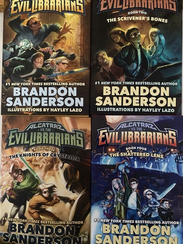 Alcatraz vs. The Evil Librarians Books 1-4 Brandon Sanderson Used