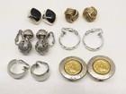 Vintage Earring Lot Clip On Silver Gold Tone Filigree Knotted Hoop + D6004 — photo 2