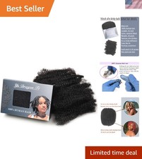 16 Inch Afro Kinky Bulk Human Hair - 100 Natural Dreadlock Extensions, Color 1B