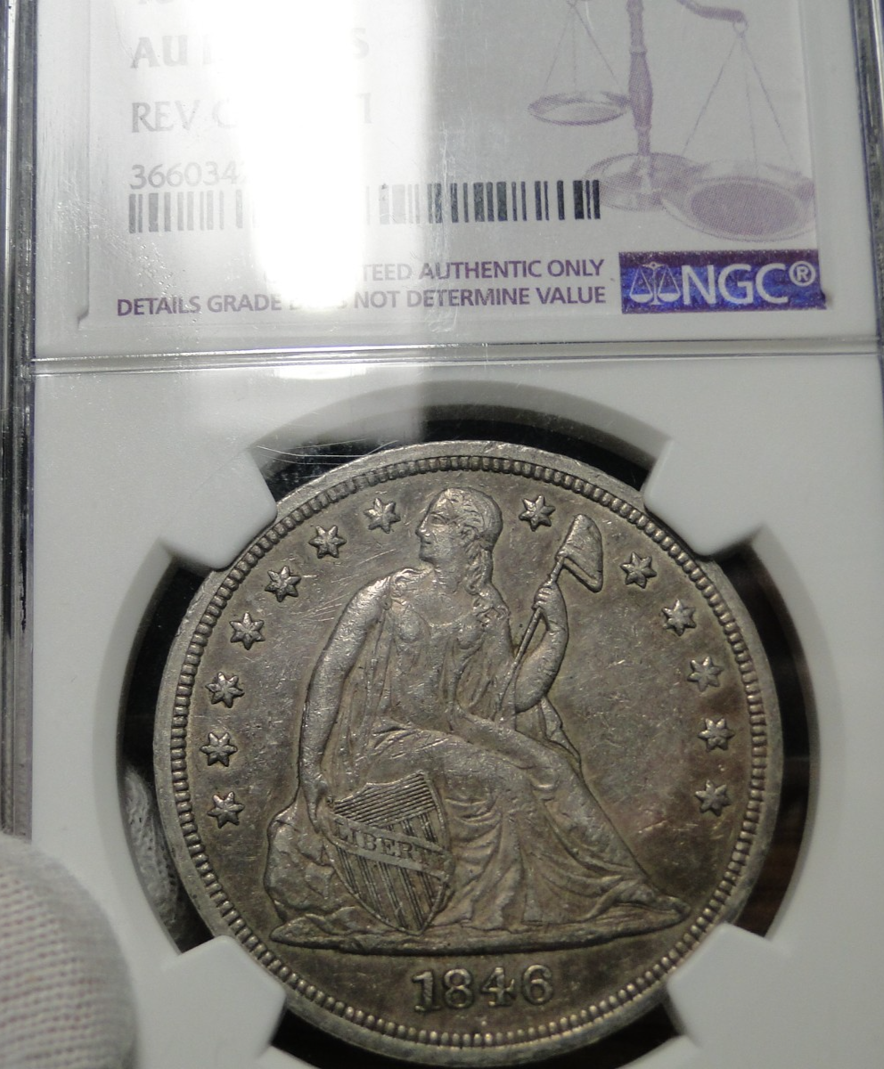 1846 Seated Liberty Silver Dollar $1, NGC AU Details | eBay