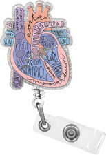 Cardiac Badge Holder Heart Retractable Reel ID Card Clip Anatomy Funny Nurse Nam