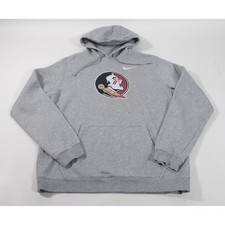 Nike Hoodie Mens L Gray Florida State Seminoles FSU Pullover Sweatshirt Fleece