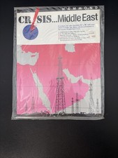 Vintage Hammond Crisis Middle East Map 25"x38" Wall NIB Oil Wells Hist. Dates