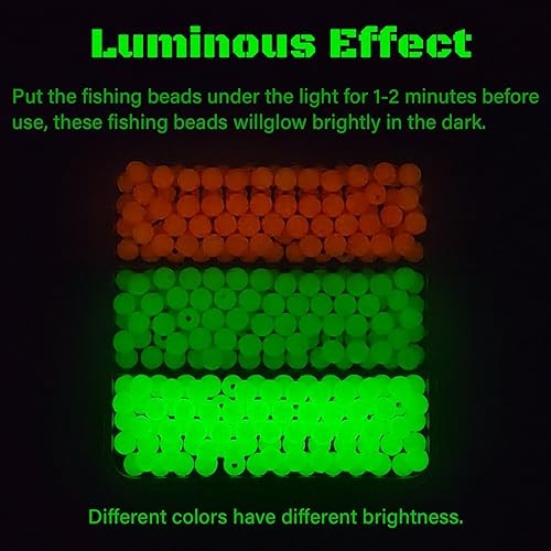 Fishing Beads 6mm 8mm 10mm Glow in The Dark Bead Round Plastic 8mm (300pcs)