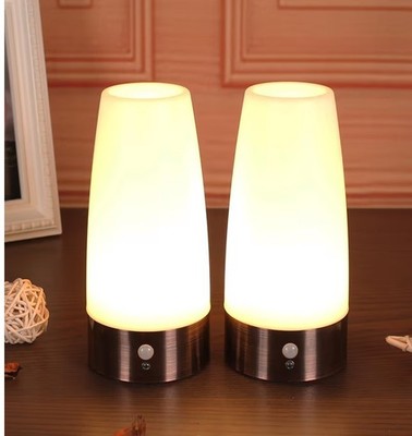 2 Retro LED Nachtlicht rund PIR Bewegungsmelder Batterie Lampe für Schlafzimmer Flur