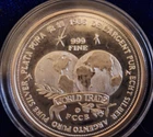 1 oz Round 1986 World Trade Unit .999 Fine Silver in Capsule