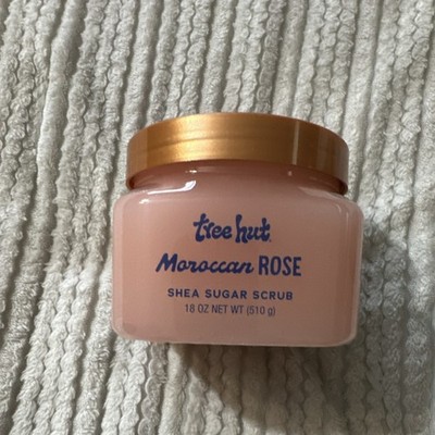 Tree Hut Moroccan Rose Shea Sugar Body Scrub 18 oz Shea Butter Argan Oil Scent