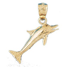 Dolphin Charm Pendant 14k Gold