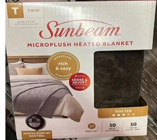 Sunbeam Royal Luxe Night Fog Heated Blanket Washable, Twin, Used