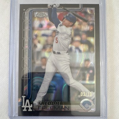 🔥2025 Topps Chrome Freddie Freeman Los Angeles Dodgers black sapphire # 3/10🔥