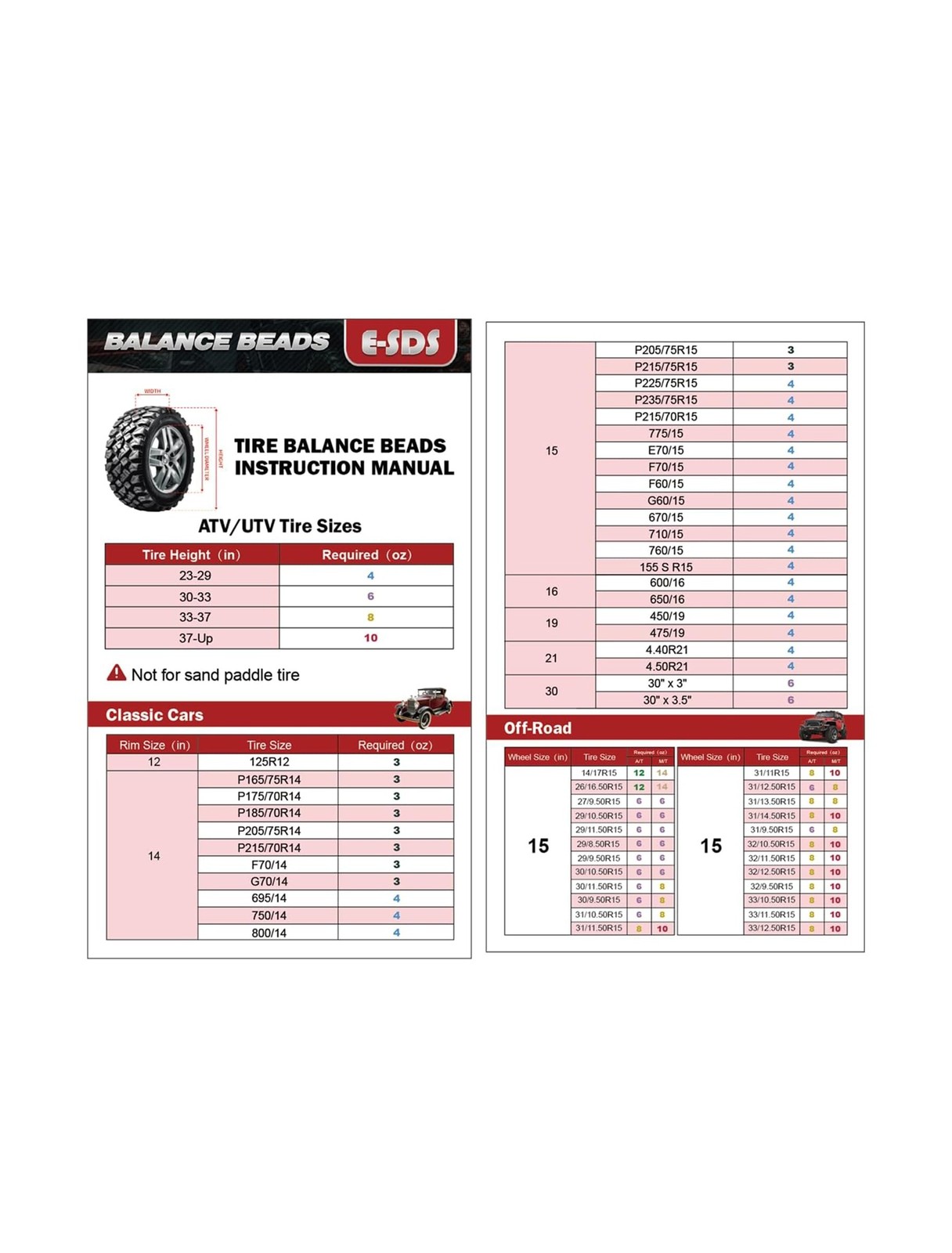 E-SDS Tire Balance Beads 4 oz x 4, Tire Beads for Balance, Tire/Wheel Balanci... thumbnail 5