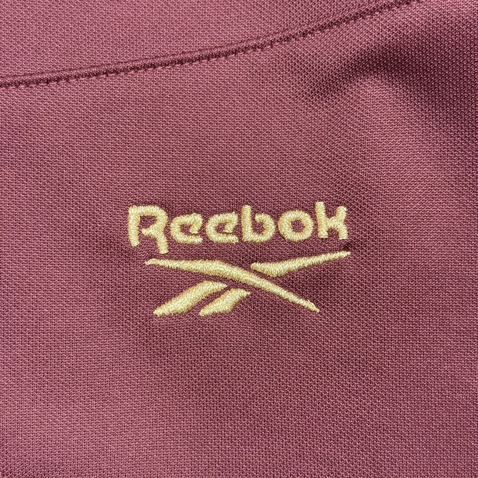 Chaqueta de Pista Retro Reebok Para Hombre L Hip Hop 50 Granate Cremallera Completa Rayas Foto 4 de 4