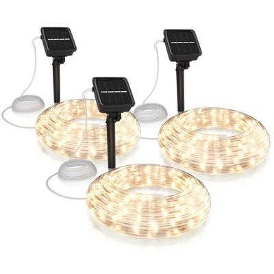 Bearware 3x EL LED Solar Lichterkette, 12m, 1200mAh, 100 Led´s, warm-weiß