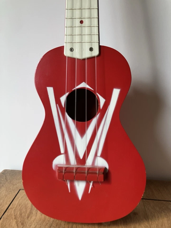Ukelele guitarra de juguete vintage Harmony Airline Montgomery Wards art deco 1952 raro Foto 2 de 4