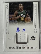 2014-15 Panini National Treasures Signature Materials /75 Alec Burks #SM-AB Auto