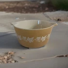 PYREX #473  1 QT SANDLEWOOD TAN Handles CASSEROLE No Lid  Vtg
