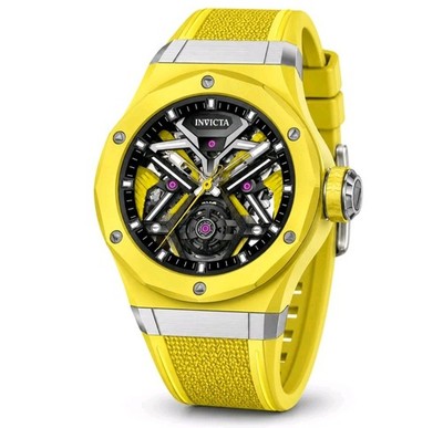 Invicta Celestial Orbitha Automatic Men's Watch Skeleton Dial 45mm Yellow 69544