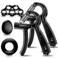 Grip Strength Trainer, Hand Gripper Strengthener Set 5-Pack: Adjustable black 