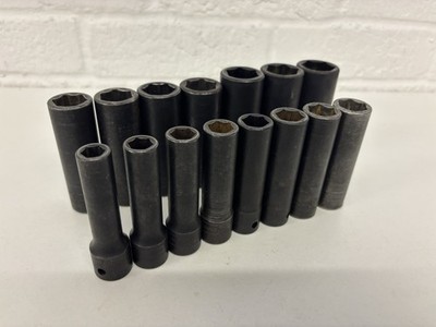 Snap On Tools 1/2'' Deep Impact Steckschlüsselsatz Flankenantrieb 10-24 mm 15-teiliges Set 315SIMMYA
