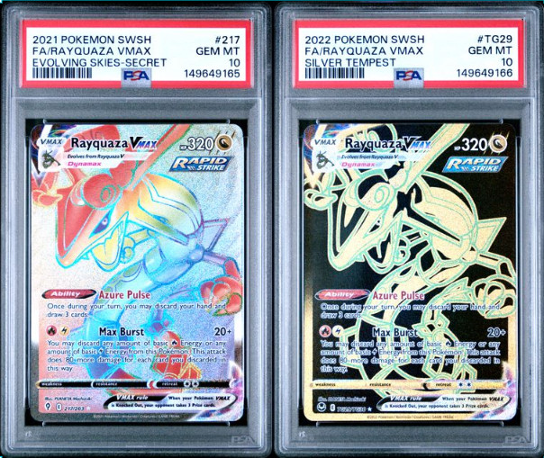 SEQUENTIAL PSA 10 RAYQUAZA VMAX 217 EVOLVING SKIES TG29 SILVER TEMPEST POKEMON