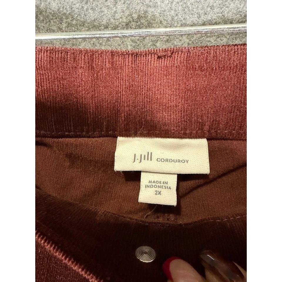 J.Jill Corduroy Pants Women's 2X REDWOOD Straight Leg Cotton Fall Everyday - Image 2 of 4