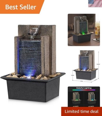 Tabletop Fountain Relaxing Tabletop Waterfall Fountain with Natural River Roc...