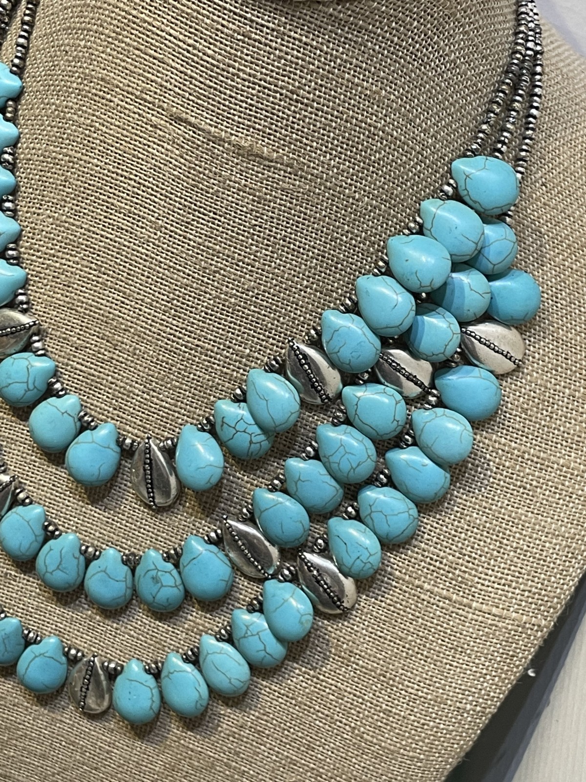SUPER DRAMATIC CHICO'S BIG BOLD TURQUOISE TEARDRO… - image 3