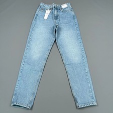 Topshop Mom Jeans UK 6 8 10 12 Light Blue High Rise Tapered Leg 25 26 28 30 32