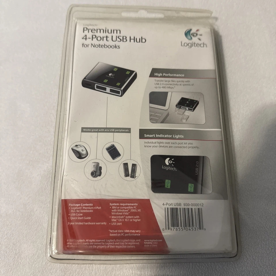 Nagelneuer, unbenutzter Logitech Premium Wireless 4-Port USB Hub für PC, Macs, Kameras - Bild 2 von 4