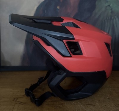 Fox Racing Dropframe Pro MIPS Mountain Bike Helmet Orange Flame MTB Medium