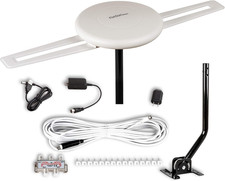 Antenna HDTV - Antenna TV da Esterno Amplificata Omnidirezionale 360° fino a 150 Miglia