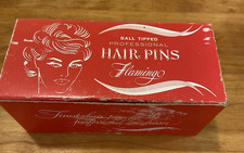Vintage Flamingo Ball Tipped Crimped 2  Brown Hair Pins Made In France 1lb