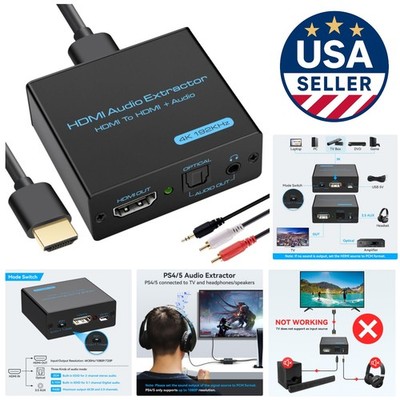 4K HDMI Audio Extractor - Optical & 3.5mm Output for Superior Sound Experience
