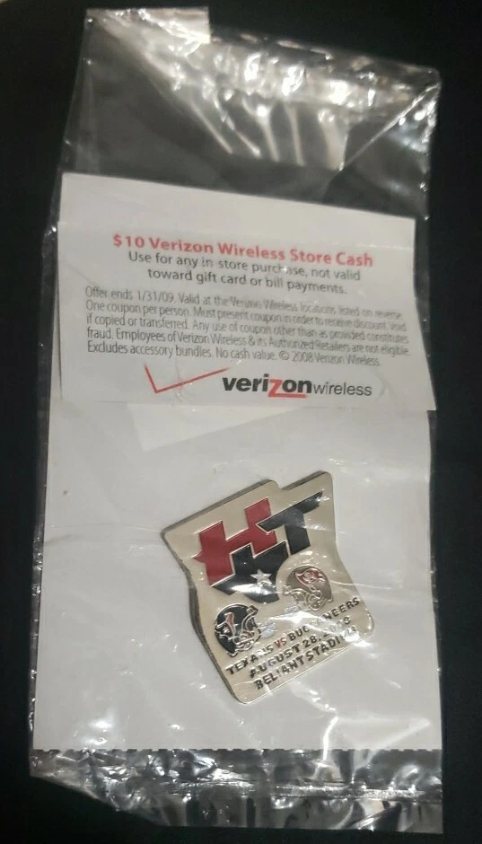 NFL Houston Texans Vs Tampa Bay Buccaneer Game Day Pin 2008 by Verizon Football  Foto 2 de 3