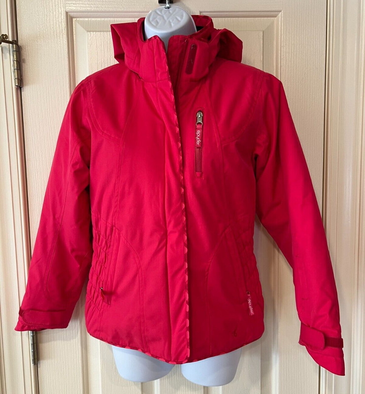 Spyder Kids Girls Size 14 Hot Pink Ski Jacket with Removable Hood