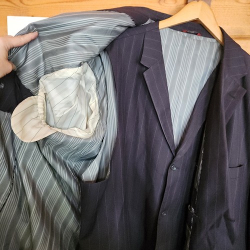 Caravelli Harris Blazer Suit Jacket Striped 3 Button Sport Coat And Vest Sz 52 L - Picture 8 of 12
