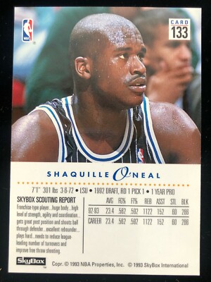 1993-94 Skybox Premium #133 Shaquille Shaq O'Neal Orlando Magic
