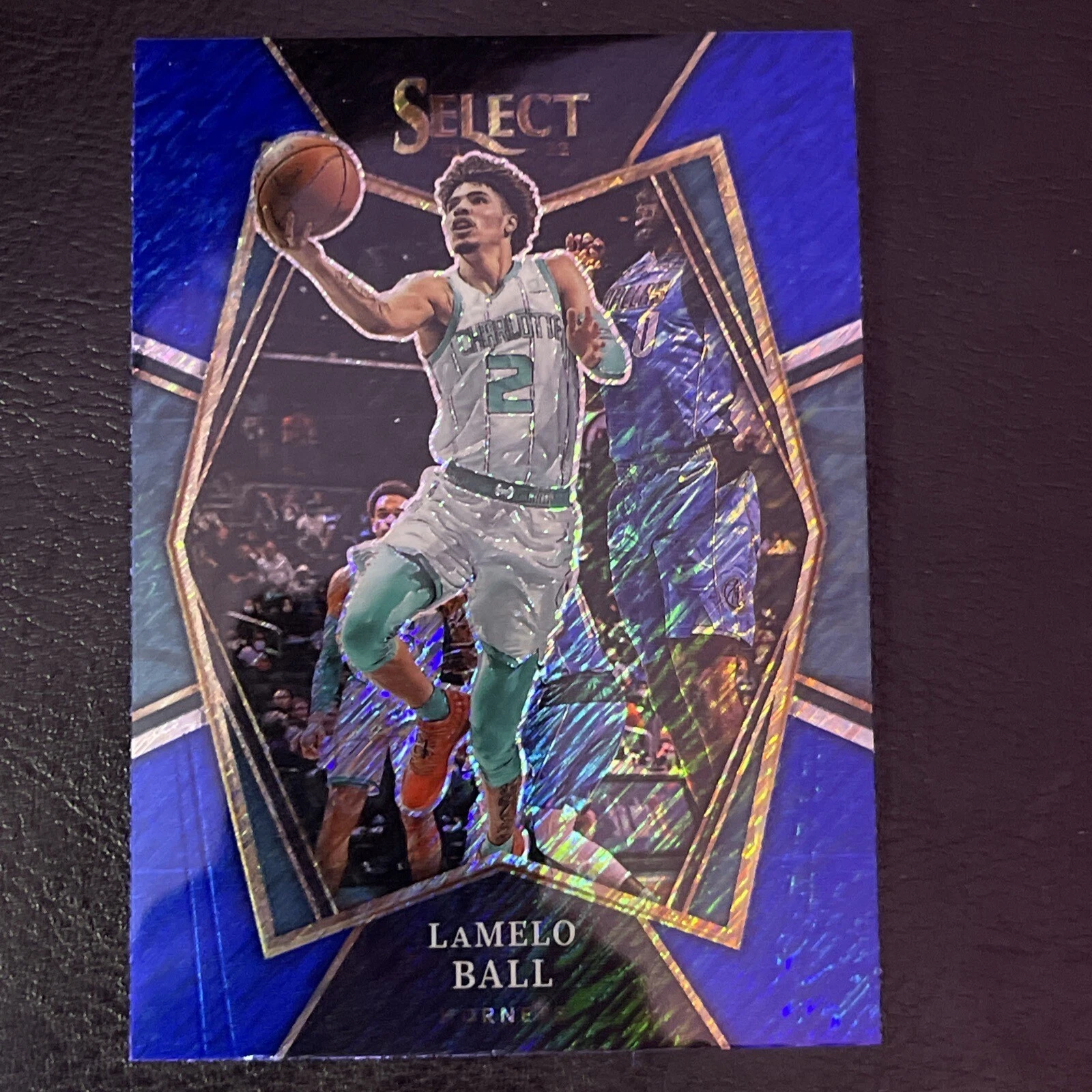 LaMelo Ball 2021-22 Panini Select Premier Level Blue Shimmer Prizm #185 Hornets
