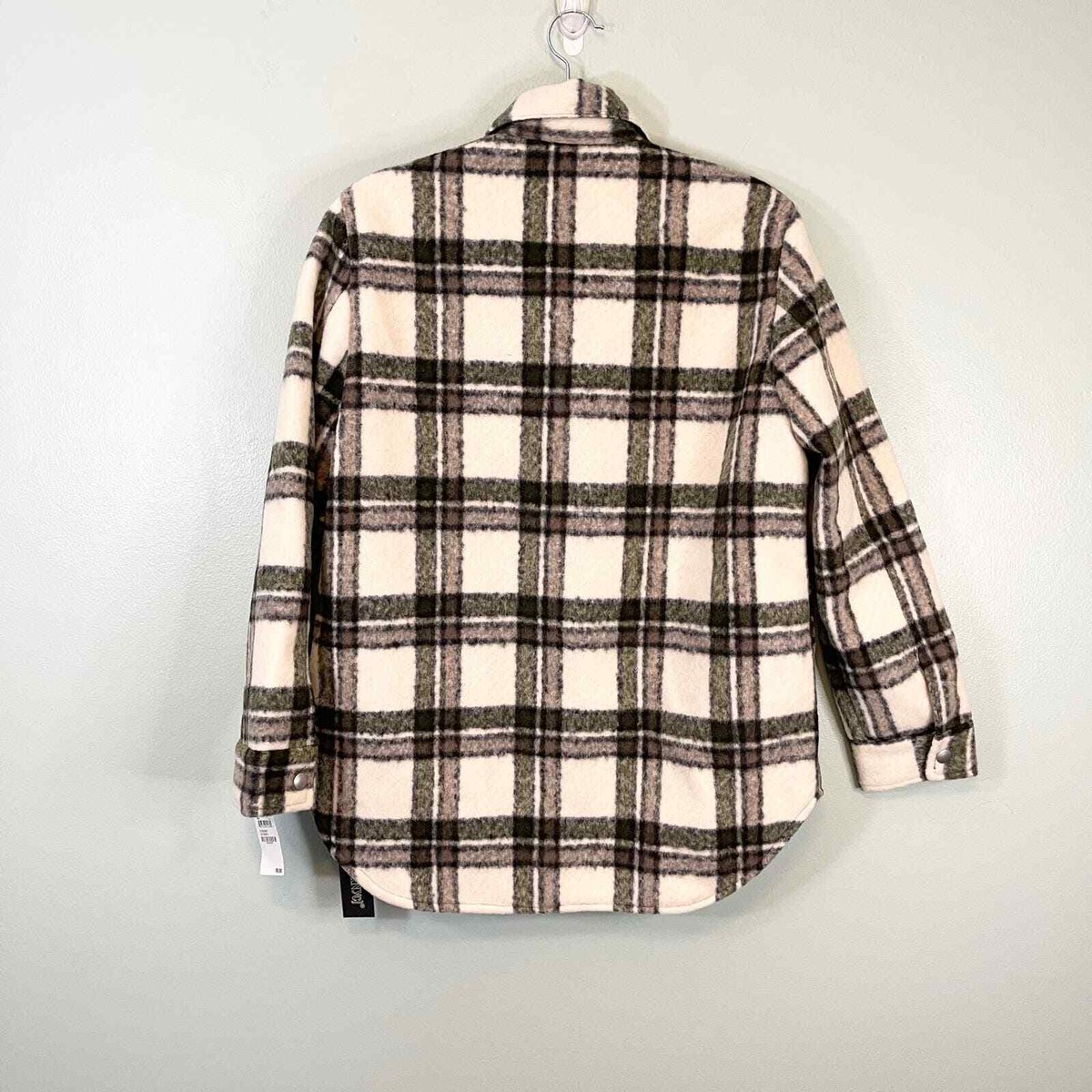 BLANK NYC Womens Wool Oversized Flannel Snap Outsider Shacket Jacket Size  XS NWT
