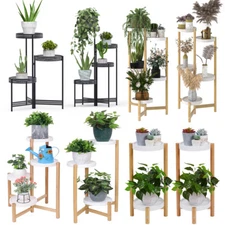 2-5 Tier Corner Plant Stand Rack Multiple Flower Pot Holder Shelf Indoor Outdoor