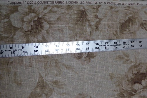 Covington Stoffe Jasmin 61 Sepia Leinen Blumen elegant Ton in Ton neutral - Bild 5 von 9