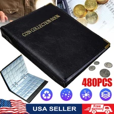480 Coin Collection Book Holder Album Pockets Coins Display Money Storage Folder