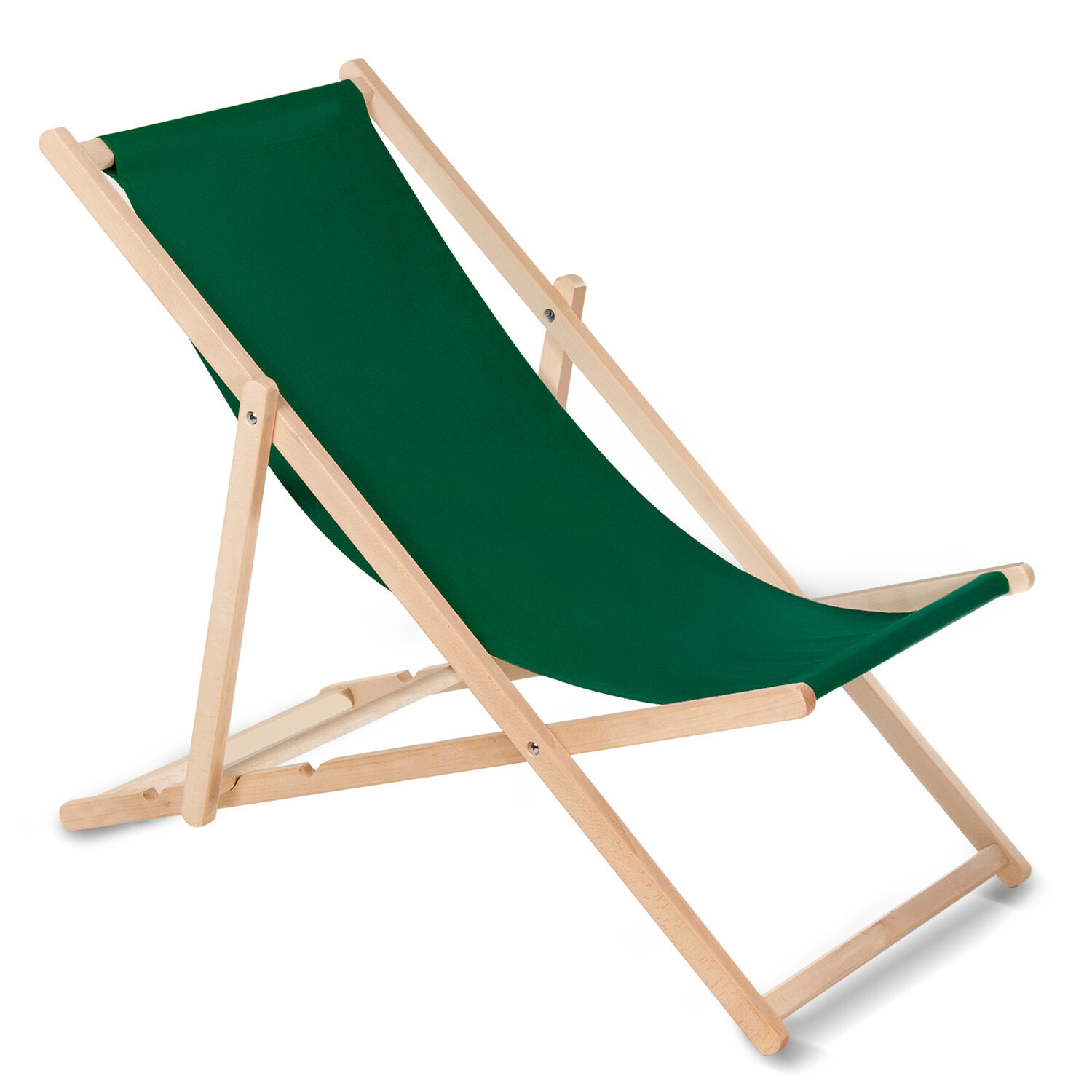 Chaise longue transat pliable en bois de hêtre vert foncé par Greenblue