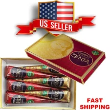 Quantity 6 Organic Freshly made Zenia 100% Natural Henna Cones