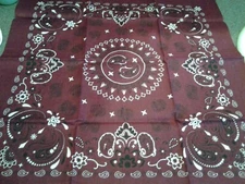 new BANDANA HANKY BURGUNDY LACY PAISLEY 100% COTTON COWBOY WESTERN BIKER SCARF