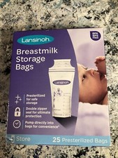 Lansinoh Pre-Sterilized Breastmilk Storage Bags, 25ct